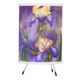 Beautiful Purple Iris Flowers Lamp 