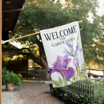 Beautiful Purple Iris Flowers WELCOME on White