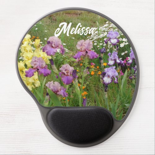 Beautiful Purple Iris Irises flower floral Garden Gel Mouse Pad