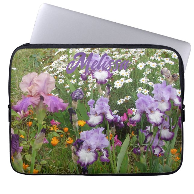 Beautiful Purple Iris Irises flower floral Garden Laptop Sleeve (Front)