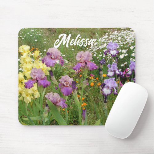 Beautiful Purple Iris Irises flower floral Garden Mouse Pad