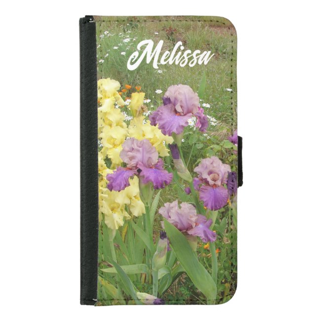 Beautiful Purple Iris Irises flower floral Garden Samsung Galaxy Wallet Case (Front)