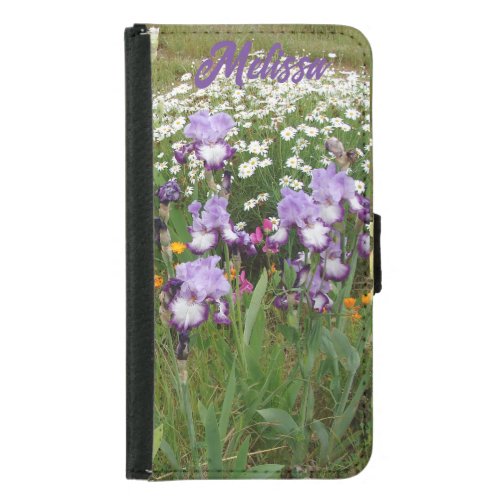 Beautiful Purple Iris Irises flower floral Garden Samsung Galaxy S5 Wallet Case