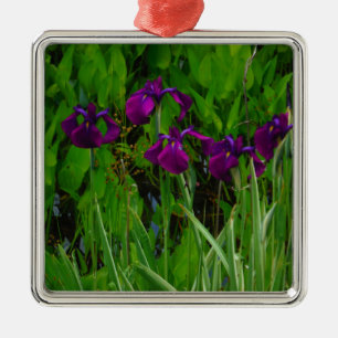 Beautiful Purple Iris Metal Ornament