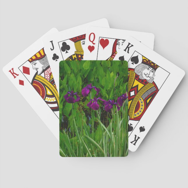 Beautiful Purple Iris Poker Cards (Back)