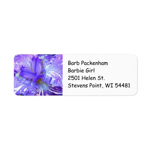Beautiful Purple Iris Return Address Avery Label (Front)