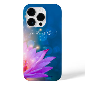 Beautiful Purple Lotus Flower,Lake, Blue,Zen  Case-Mate iPhone 14 Pro Case