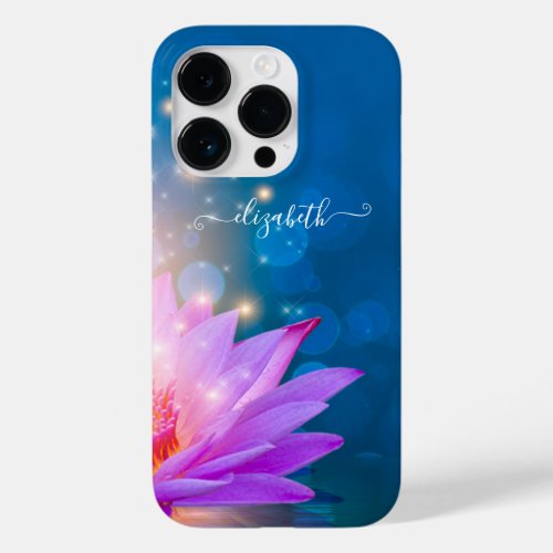 Beautiful Purple Lotus FlowerLake BlueZen  Case_Mate iPhone 14 Pro Case