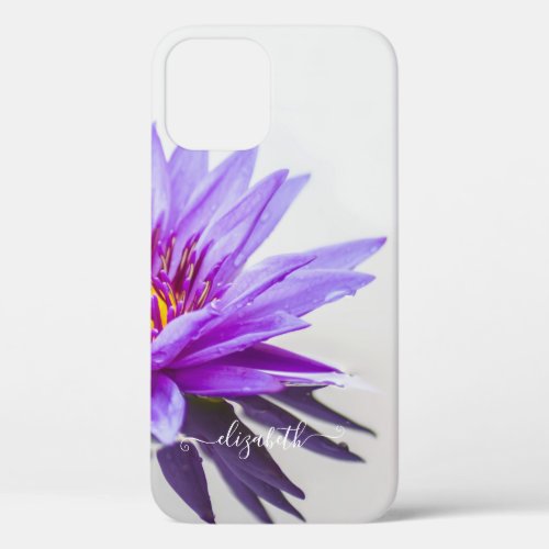 Beautiful Purple Lotus FlowerLakeZen iPhone 12 Case