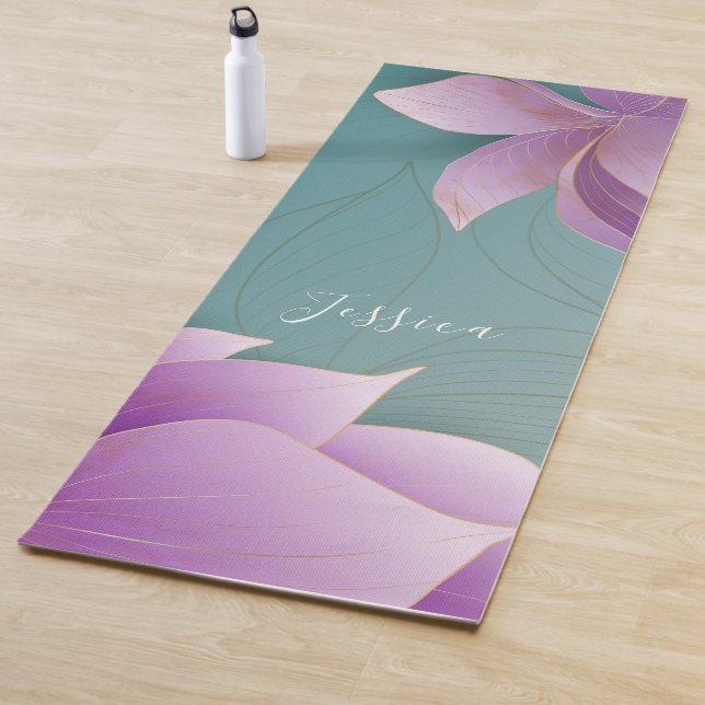 Beautiful purple lotus flowers Personalized Yoga M Yoga Mat (In Situ)