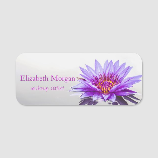Beautiful Purple Lotus,Lake Name Tag (Front)