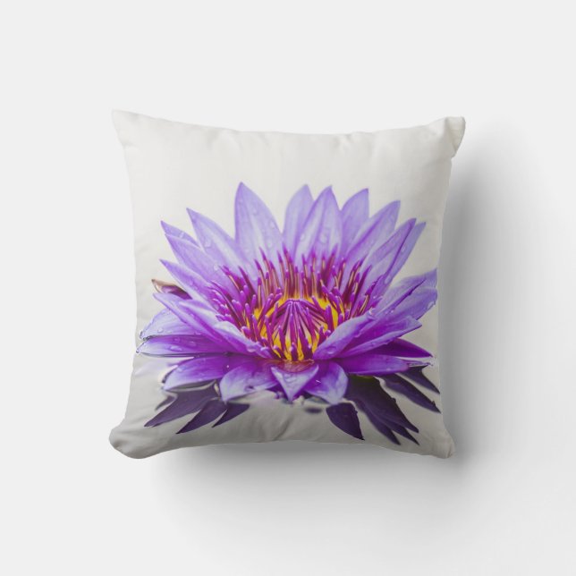 Beautiful Purple Lotus,Landscape Throw Pillow (Front)