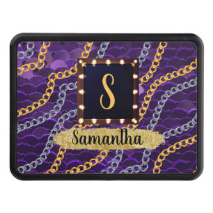 Beautiful Purple Monogram Elegant Chic Hitch Cover