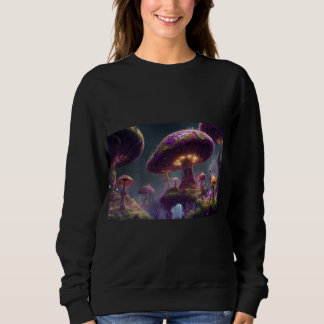 beautiful purple mushroom sweatshirt