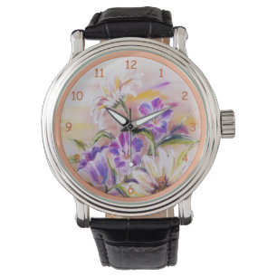 Beautiful Purple Pastel Wild Flowers Watch
