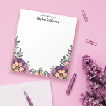 Beautiful Purple Peach Floral From the Desk of Notepad<br><div class="desc">Floral from the desk of notepad with pretty flowers in a trendy color palette of peach and purple and pink with your name in a girly script. Pretty peach and purple personalized notepad with flowers and greenery customized with your name. Jot down your notes of the day or your notes...</div>