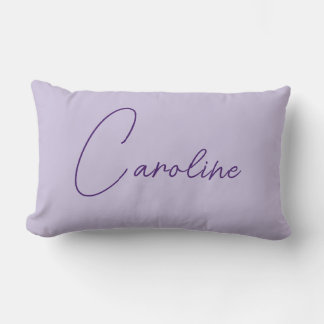 Beautiful Purple Personalized Purple Script Lumbar Pillow