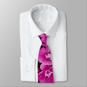 Beautiful Purple Pink Floral Hawaiian Tie