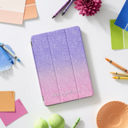 Beautiful Purple Pink Glitter Ombre iPad Pro Cover
