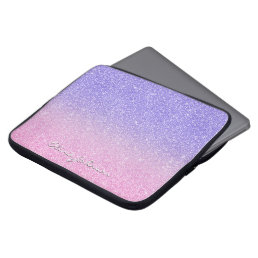 Beautiful Purple Pink Glitter Ombre Laptop Sleeve
