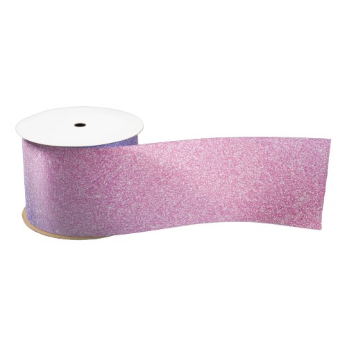 Beautiful Purple Pink Glitter Ombre Satin Ribbon