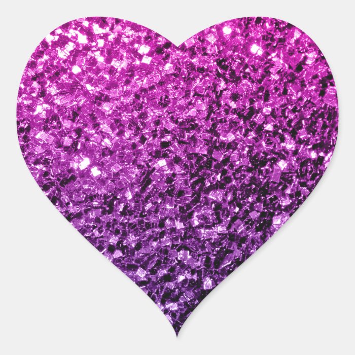 Beautiful Purple Pink Ombre glitter sparkles Heart Sticker | Zazzle