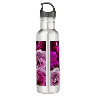 Beautiful Purple Rose Collage Stainless Steel Water Bottle