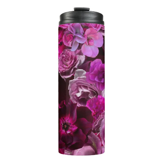 Beautiful Purple Rose Collage Thermal Tumbler (Front)