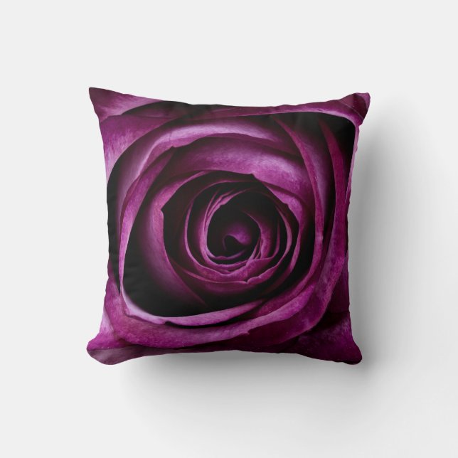 Beautiful Purple Rose Flower Petals Girly Gifts Throw Pillow (Front)