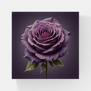 Beautiful purple rose paperweight