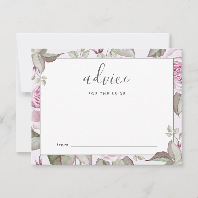 Beautiful Purple Roses Advice for the Bride (Front)