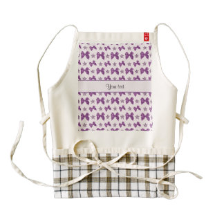 Beautiful Purple Satin Bows Zazzle HEART Apron