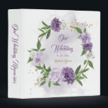 beautiful purple shades floral wreath album 3 ring binder<br><div class="desc">beautiful purple lilac and white flowers with some green leaves botanical wreath photo album binder.</div>