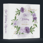 beautiful purple shades floral wreath album 3 ring binder<br><div class="desc">beautiful purple lilac and white flowers with some green leaves botanical wreath photo album binder.</div>