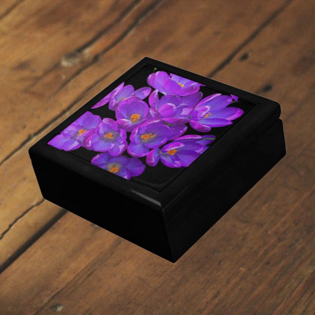 Beautiful Purple Spring Crocuses Floral Gift Box (In Situ)