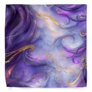 Beautiful Purple Swirling Seamless Pattern Bandana