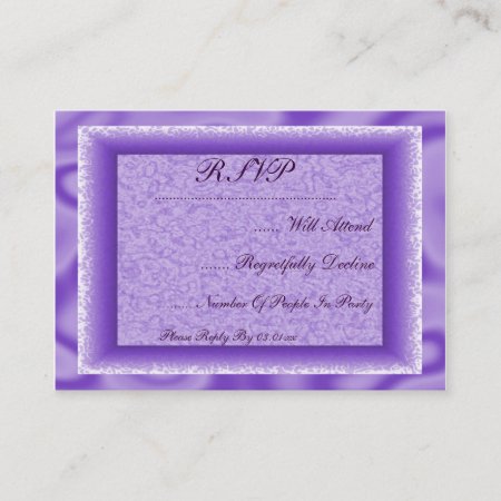 Beautiful Purple Texture Rsvp & Save The Date Enclosure Card