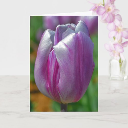 Beautiful Purple Tulip Flower Art Note Card