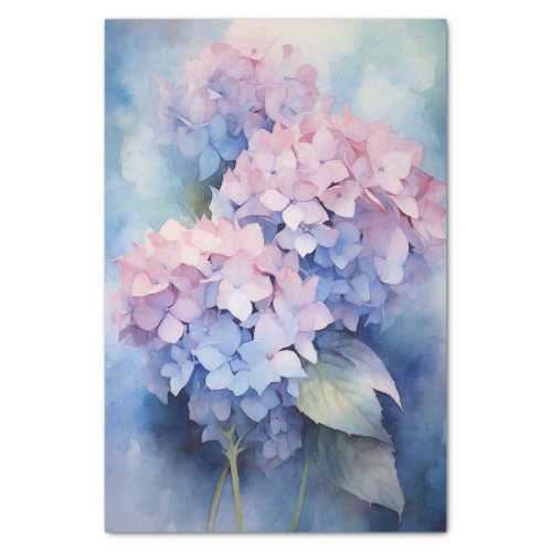 Beautiful Purple Watercolor Hydrangea Decoupage Tissue Paper