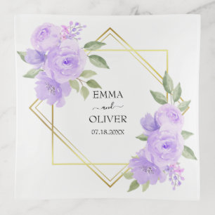 Beautiful Purple Watercolor Roses Trinket Tray