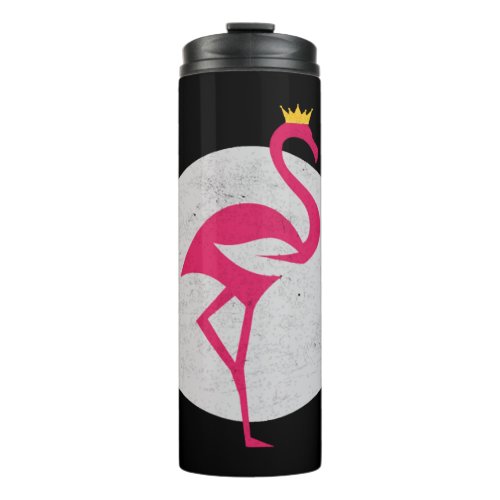 Beautiful Queen Flamingo Crown Illustration design Thermal Tumbler