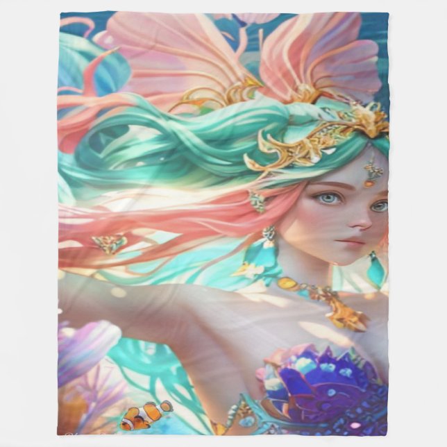 Beautiful queen  fleece blanket (Front)