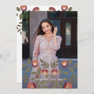 Beautiful Quinceanera Fiesta Thank You Photo Invitation