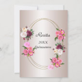 Beautiful Quinceanera Light Pink birthday party Invitation (Back)