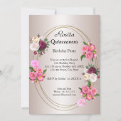 Beautiful Quinceanera Light Pink birthday party Invitation (Front)