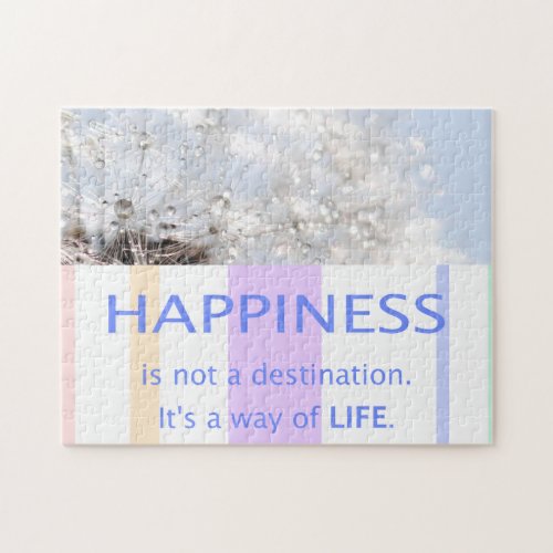 Beautiful Quote about Happiness Dandelion Seed Jigsaw Puzzle