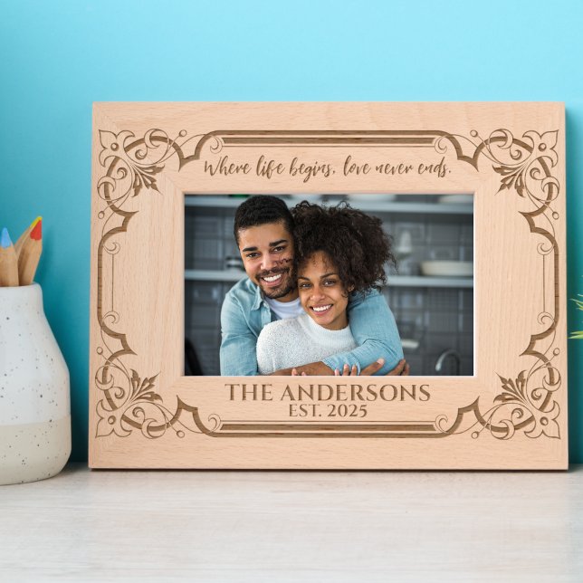 Beautiful Quote Custom Family Photo Name Love Engraved Frames (Creator Uploaded)