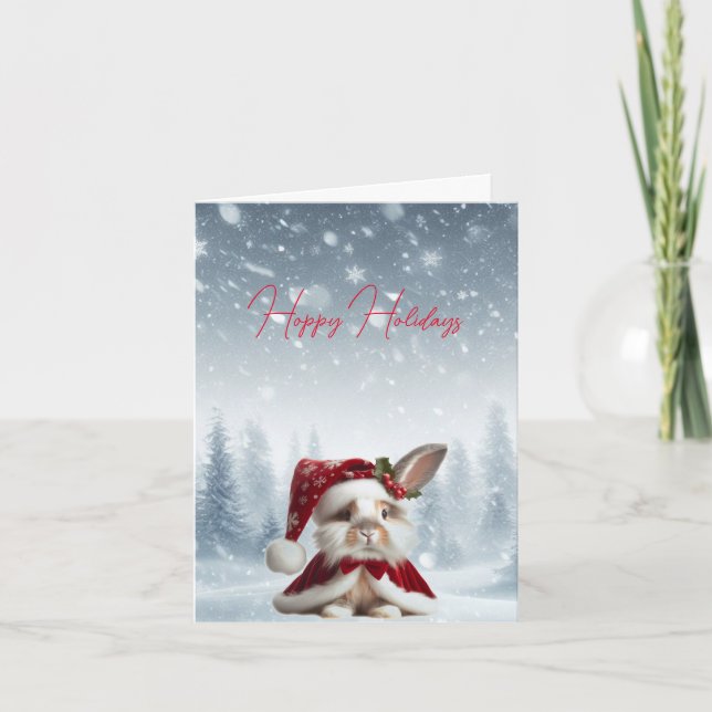 Beautiful Rabbit Christmas Card (Front)