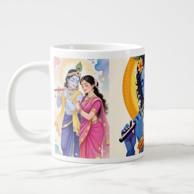 Beautiful Radha Krishna Blue Accent Coffee Mug  (Left)