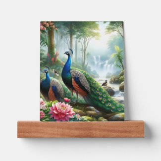 Beautiful Rain Forest with Peacock 